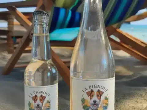 Limonade artisanale bio fabriquée en Corrèze par la Brasserie L'Ermite, boisson rafraîchissante locale.